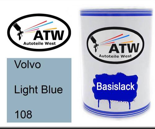 Volvo, Light Blue, 108: 500ml Lackdose, von ATW Autoteile West.